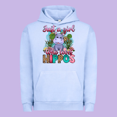 Just A Girl Who Loves Hippos Urban Hoodie Designed By Artiststas