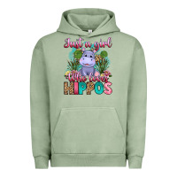 Pigment Oil Green just a girl who loves hippos Urban Hoodie - Artiststas