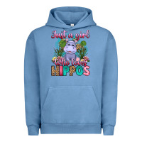 Pigment Pebble Blue just a girl who loves hippos Urban Hoodie - Artiststas