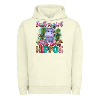 Pigment Pistachio just a girl who loves hippos Urban Hoodie - Artiststas