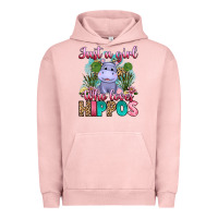 Pigment Salmon just a girl who loves hippos Urban Hoodie - Artiststas