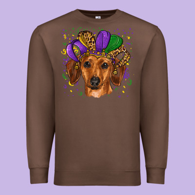 Premium Sweatshirt mardi gras hat dachshund