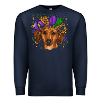 Navy mardi gras hat dachshund Premium Sweatshirt - RanaPortraitStore