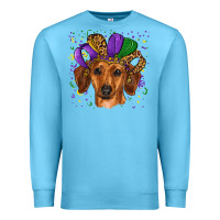 Ocean Blue mardi gras hat dachshund Premium Sweatshirt - RanaPortraitStore