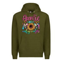 Army Green auntie like a mom Premium Hoodie - JahusDesignShop