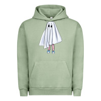 Pigment Oil Green cute ghost Urban Hoodie - BundleAndBundleShop