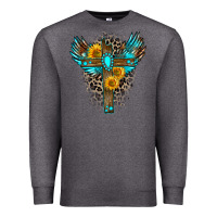 Charcoal Heather gemstone cross Premium Sweatshirt - Zillion Design Studio