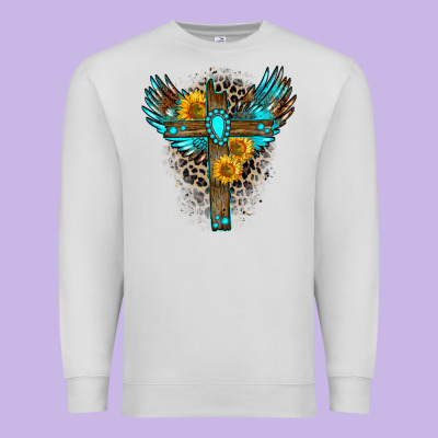 Premium Sweatshirt gemstone cross