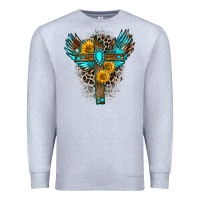 Heather Grey gemstone cross Premium Sweatshirt - Zillion Design Studio