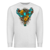 Oatmeal Heather gemstone cross Premium Sweatshirt - Zillion Design Studio
