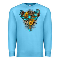 Ocean Blue gemstone cross Premium Sweatshirt - Zillion Design Studio
