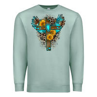 Seafoam gemstone cross Premium Sweatshirt - Zillion Design Studio