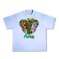 Grape Ice Aries Zodiac Sign Sunflower Leopard Serape Urban Heavy Tee - RanaPortraitStore