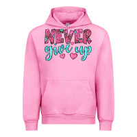 Fuchsia Pink never give up Urban Hoodie - JahusDesignShop