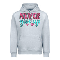 Heather Grey never give up Urban Hoodie - JahusDesignShop