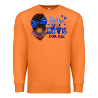 Carrot sorority colors it's the self love for me afro wom Premium Sweatshirt - texasbilliewilder