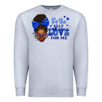 Heather Grey sorority colors it's the self love for me afro wom Premium Sweatshirt - texasbilliewilder