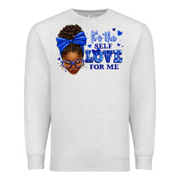 Oatmeal Heather sorority colors it's the self love for me afro wom Premium Sweatshirt - texasbilliewilder