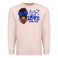 Pale Pink sorority colors it's the self love for me afro wom Premium Sweatshirt - texasbilliewilder