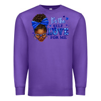 Purple sorority colors it's the self love for me afro wom Premium Sweatshirt - texasbilliewilder