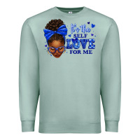 Seafoam sorority colors it's the self love for me afro wom Premium Sweatshirt - texasbilliewilder