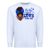 White sorority colors it's the self love for me afro wom Premium Sweatshirt - texasbilliewilder