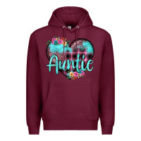 Burgundy auntie leopard turquoise heart Premium Hoodie - JahusDesignShop