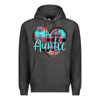 Charcoal Heather auntie leopard turquoise heart Premium Hoodie - JahusDesignShop