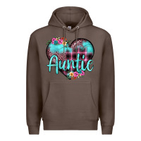 Coffee auntie leopard turquoise heart Premium Hoodie - JahusDesignShop
