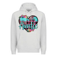 Dove Grey auntie leopard turquoise heart Premium Hoodie - JahusDesignShop