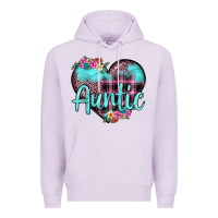 Lilac auntie leopard turquoise heart Premium Hoodie - JahusDesignShop
