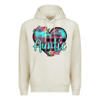Oatmeal Heather auntie leopard turquoise heart Premium Hoodie - JahusDesignShop