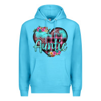 Ocean Blue auntie leopard turquoise heart Premium Hoodie - JahusDesignShop