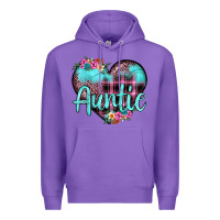 Purple auntie leopard turquoise heart Premium Hoodie - JahusDesignShop