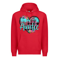 Red auntie leopard turquoise heart Premium Hoodie - JahusDesignShop