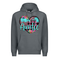Rock auntie leopard turquoise heart Premium Hoodie - JahusDesignShop