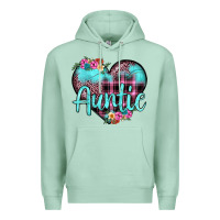 Seafoam auntie leopard turquoise heart Premium Hoodie - JahusDesignShop