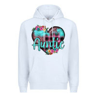 White auntie leopard turquoise heart Premium Hoodie - JahusDesignShop