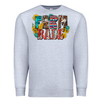 Heather Grey farm babe Premium Sweatshirt - Zillion Design Studio
