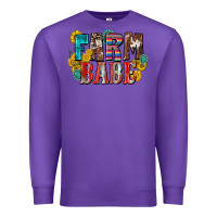 Purple farm babe Premium Sweatshirt - Zillion Design Studio