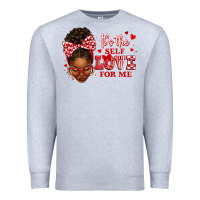 Heather Grey sorority colors red and white it's the self love f Premium Sweatshirt - texasbilliewilder