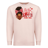 Pale Pink sorority colors red and white it's the self love f Premium Sweatshirt - texasbilliewilder