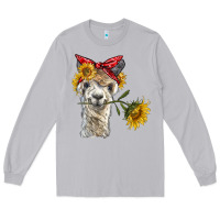 Moon Dust alpaca with sunflowers and bandana Long Sleeve Tee - BarkalooDesign