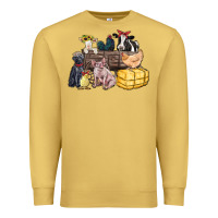 Antique Gold farm animals wagon Premium Sweatshirt - Zillion Design Studio