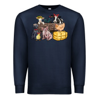 Navy farm animals wagon Premium Sweatshirt - Zillion Design Studio