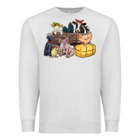 Oatmeal Heather farm animals wagon Premium Sweatshirt - Zillion Design Studio