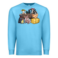 Ocean Blue farm animals wagon Premium Sweatshirt - Zillion Design Studio