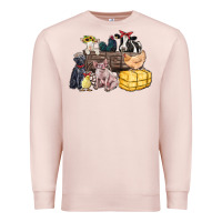 Pale Pink farm animals wagon Premium Sweatshirt - Zillion Design Studio