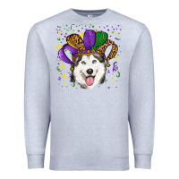 Heather Grey Mardi gras hat husky Premium Sweatshirt - RanaPortraitStore