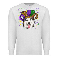 Oatmeal Heather Mardi gras hat husky Premium Sweatshirt - RanaPortraitStore